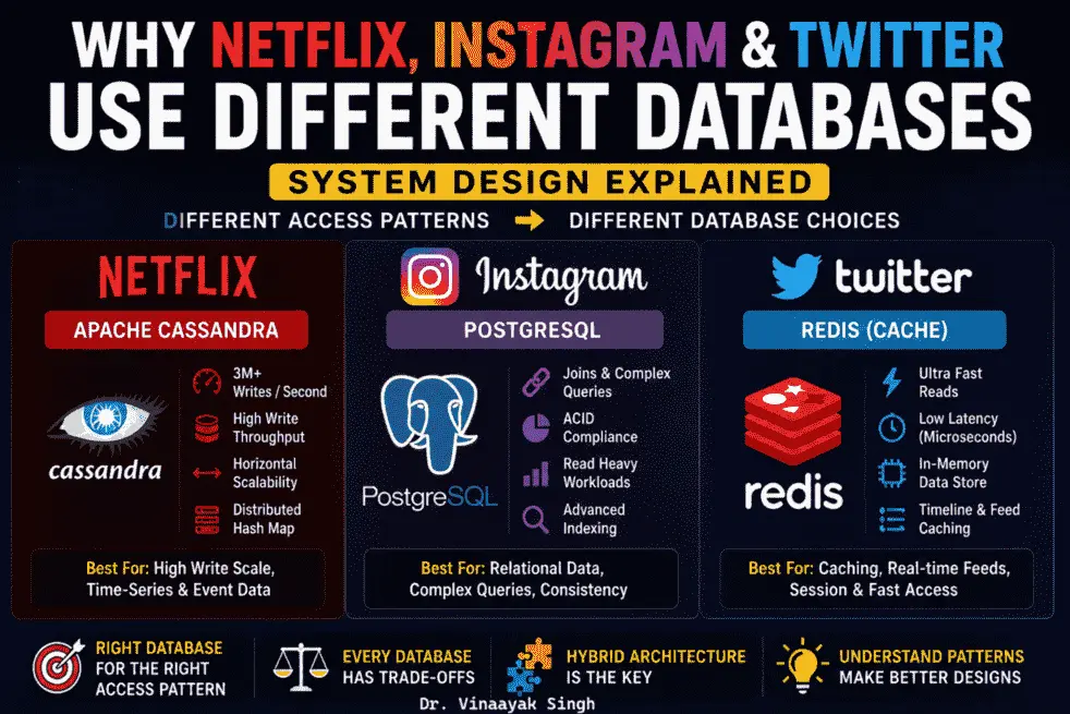 Why Netflix, Instagram & Twitter Use Different Databases | System Design Explained