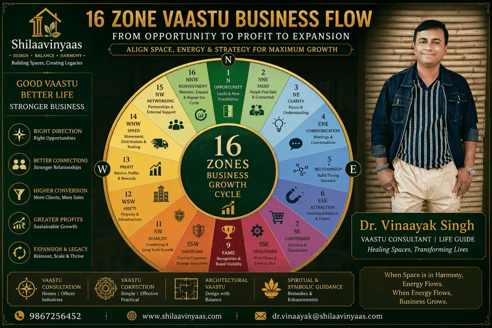 The 16 Direction Vaastu Flow of Business Growth